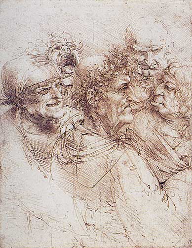 Leonardo Da Vinci Five Grotesque Heads, c.1494