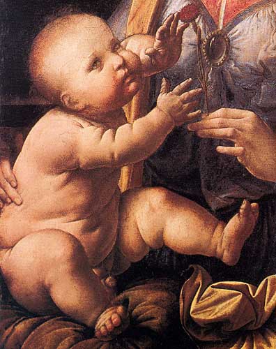 Leonardo Da Vinci Madonna with the Carnation detail 1 1475-1478