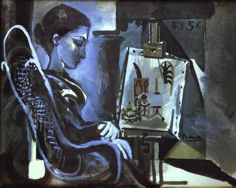 Pablo Picasso - Jacqueline in Studio. 1957, Pablo Picasso - Jacqueline Rocque